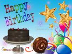 Chocolate Cake Birthday Greetings For Facebook (J-436-1)