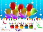 Colorful Birthday Wishes Cupcakes (J-458-1)