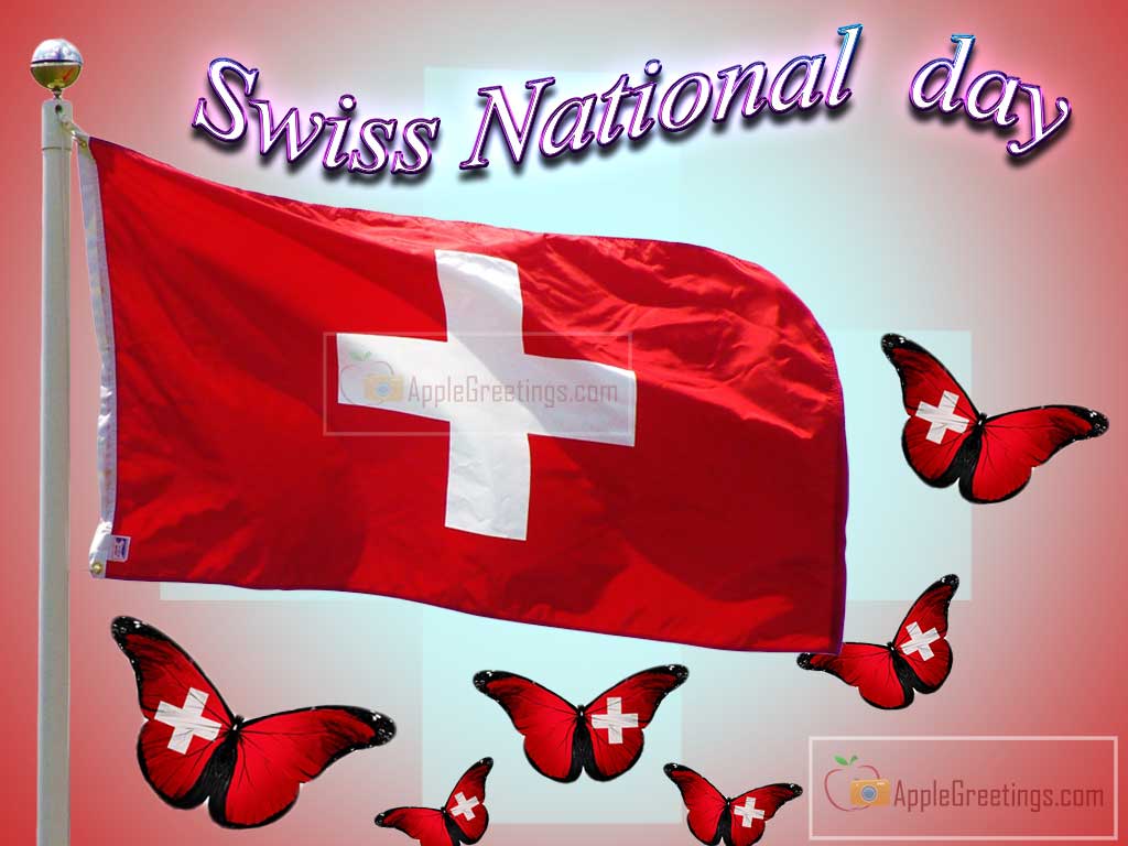 Swiss National Day Celebration Wishes Greeting Card Images (Image No : M-444)
