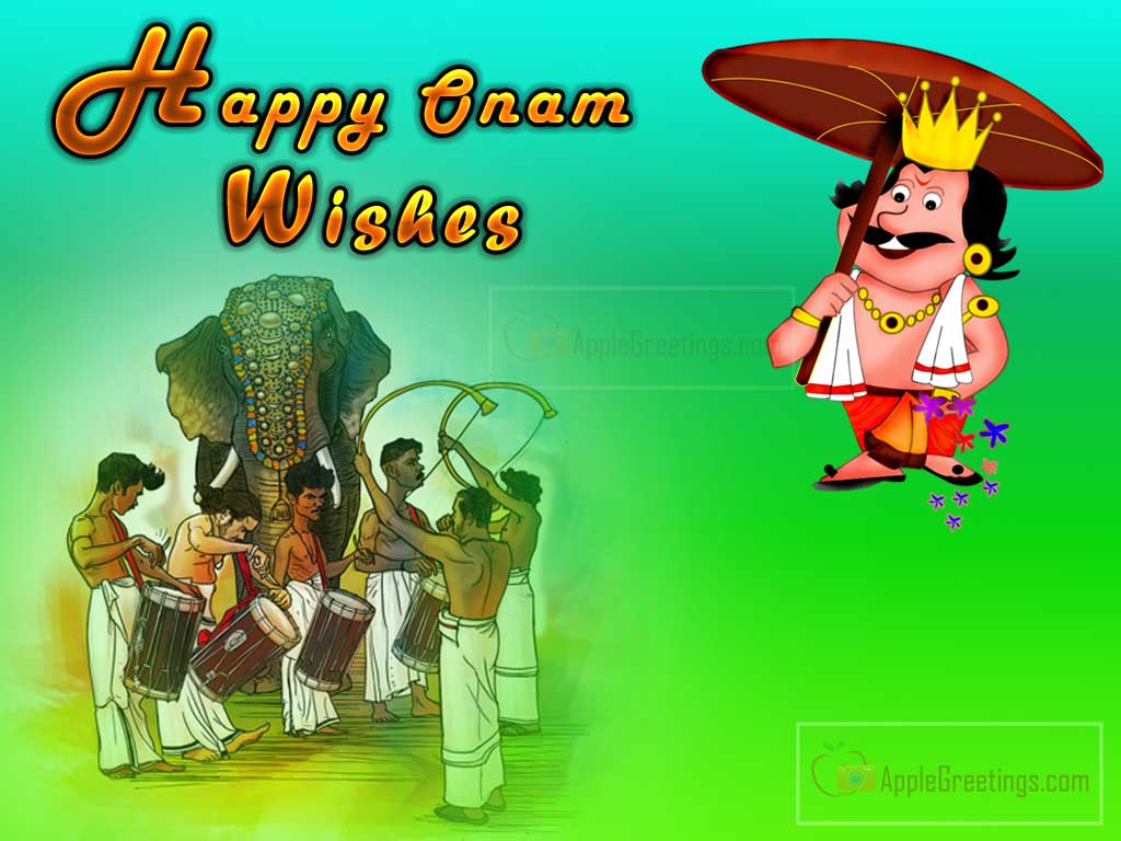 Happy Onam Greeting Cards Images With King Mahabali For Wishing Happy Onam To Everyone