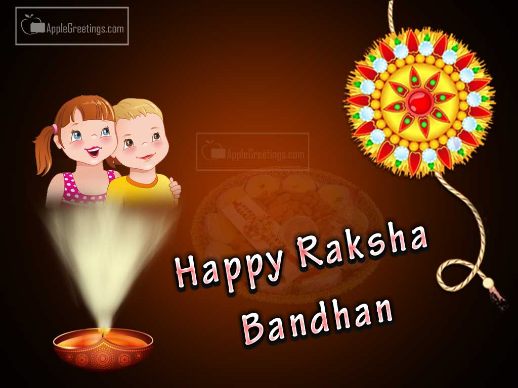 Free Raksha Bandhan (Rakhi) Wishing Greetings And Images For Kids Sharing (Image No : T-729)