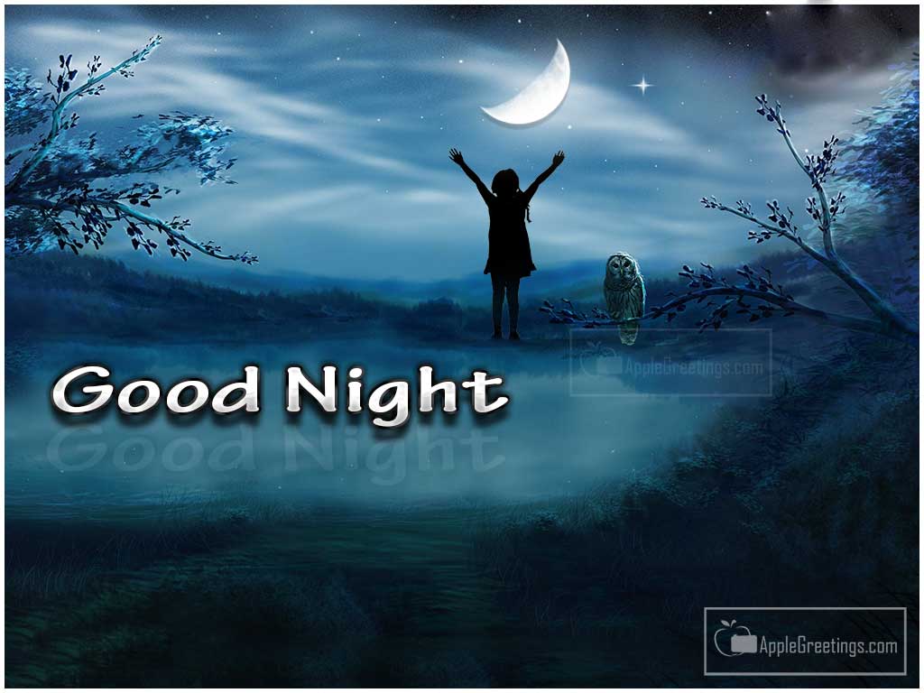 Beautiful Night Background Photos Of Cute Little Girl Wishing Good Night To All For Download